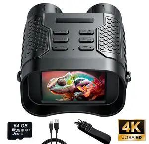 4K Night Vision Goggles,  Night Vision Binoculars With 64GB Card,Upgraded 3.1" Large Screen & 4400mAh Rechargeable Battery, View in 100% Darkness with 7-Level Adjustment, For Hunting,Observation,Camping