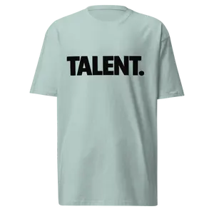 TALENT. Men's Premium Heavyweight Statement Tee Fitted Short Sleeve Crew Neck T-Shirt for Summer Casual Wear 100% Combed Ring-spun Cotton