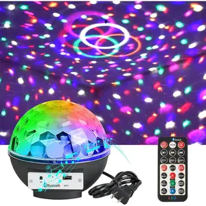 Disco Ball Light Speaker with Remote Control DJ Lighting,6 Light Colors, Large Size Magic Stage Party Strobe Light for Christmas, Halloween, Club Decoration,  Dance, Room Decoration