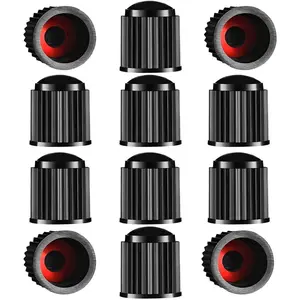 Upgraded Version Tire Valve Caps: 12pcs Black with Sealing Ring – Universal Fit for Vehicles motorcycle tire motorcycle tire tire  tech