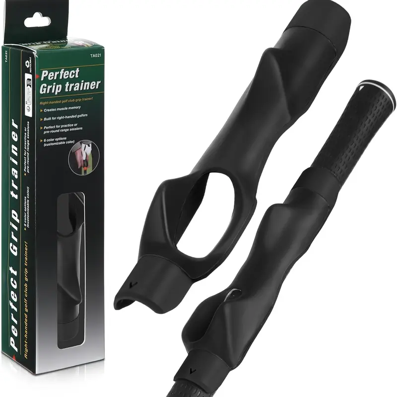 #SummerVibes Golf Grip Trainer Right-Handed Golf Club Grip Trainer Attachment, Corrects Hand Positioning, Builds Muscle Memory, Fits Standard Golf Club Grips (Driver to Wedge) for Practice, Pre-Round Warm-Up cart cam