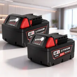 2Pack 8.0Ah Replacement Battery for Milwaukee M-18 18V Lithium 48-11-1862 48-11-1852 48-11-1882 Cordless Tools High Output with LED Display & Protection