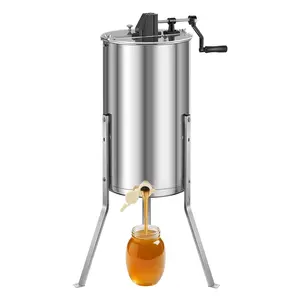 Manual Honey Extractor 2 Frame Beekeeping Honeycomb Spinner Stainless Steel, Hand Cranked Honey Processing Equipment For Small Apiaries, Durable Stainless Steel Construction, Easy To Use Beekeeping Tool, Efficient Honey Separation