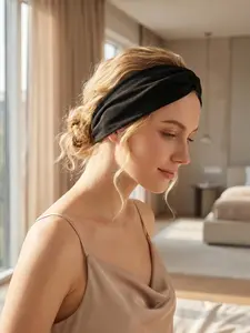 1PC Women's Extra Wide Twist Headband, Super Stretchy Thick Fabric Non Slip Hair Band, Sweatproof Headband for Yoga Workout Sports Daily Wear & Gifting