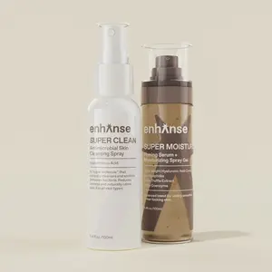 Enhanse The Super Routine - SUPER CLEAN Antimicrobial Skin Cleansing Spray & SUPER MOISTURE Firming Serum Moisturizing Spray Gel for Enhanced Hydration