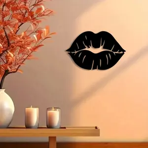 1pc Lips Metal Wall Art, Modern Abstract Art, Lips Statue Mural, Perfect for Bedroom, Boudoir, Modern Home Decor, Modern Space Decor, Christmas Decor, Ideal Gift for Art Lovers
