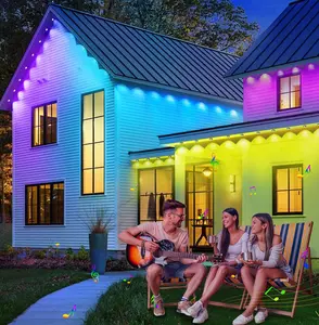 echosari Smart Eaves Lights,200FT Connectable Permanent Outdoor Lights, IP67 Waterproof Roof Trim Lighting with App & Remote Control, 209 Scene Modes for Daily & Holiday Decor