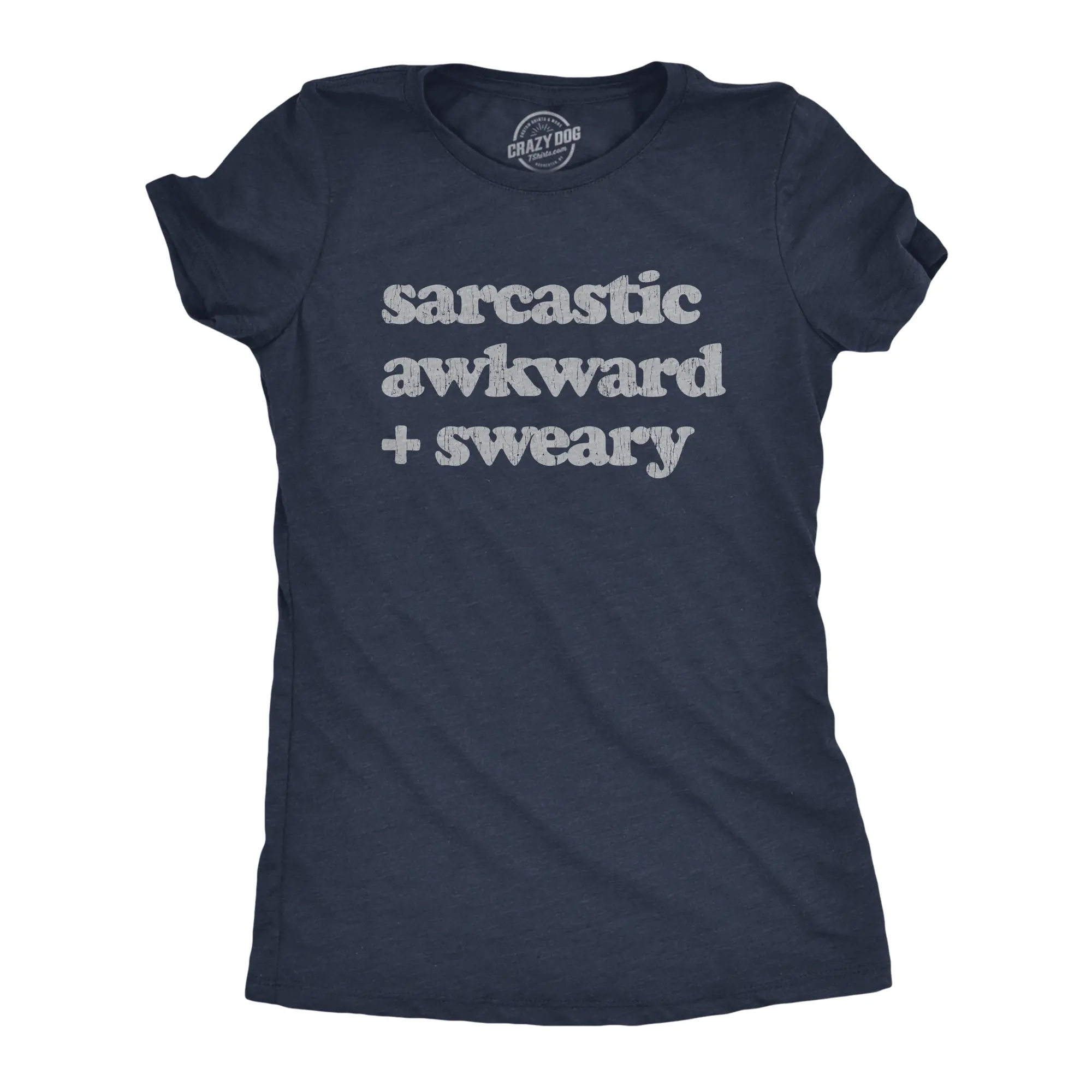Womens Sarcastic Awkward Sweary T Shirt Funny Personality Introvert Graphic Tee Funny Womens T Shirts Cute Vintage Fashion Casual Ladies T-Shirt Gift Introvert Tops for Women Funny Sarcastic Top Women's Novelty Navy