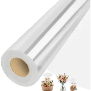 Cellophane Wrap for  Baskets 31.5 in x 120 ft Clear Cellophane Wrap Roll  Basket Wrapping Plastic for Mothers Day Graduation  Bouquets Arts Crafts Projects(31.5" fold into 16")