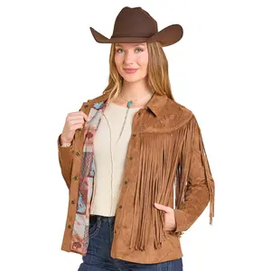 PANHANDLE  SLIM  WOMEN  JACKET  CAMEL FRINGE  SUEDE JACKET  DW92C06875