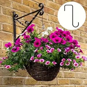 2pcs/4pcs Fence Hooks, Heavy Duty Over Door Hooks Stainless Steel Plant Hanger Garden Hanging Brackets Hooks for Indoor Outdoor Plant Hanging, Bird Feeders, Lanterns, Fences