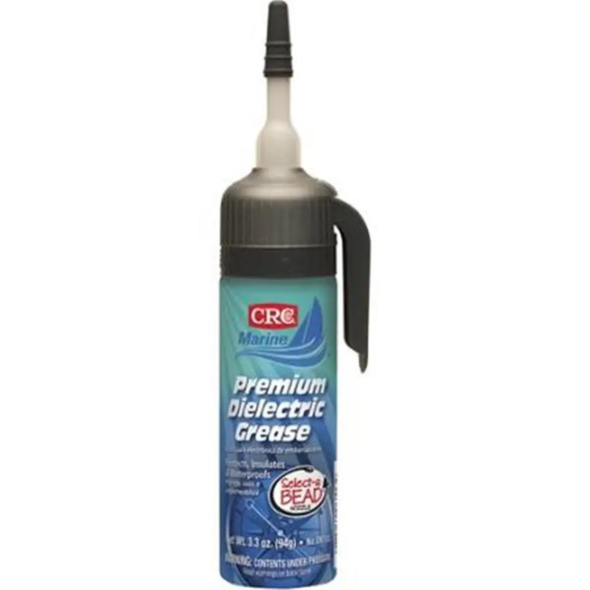 CRC Industries Marine Dielectric Grease, 3.3 oz Non-Curing Silicone Gel for Water Sports & Kayaking, Electrical Insulation, Voltage-Arcing Protection, Plastic-Rubber Safe, Finger-Actuate Coverage, 5.69"h x 6.75"w x 9"l, 0.67 Lbs
