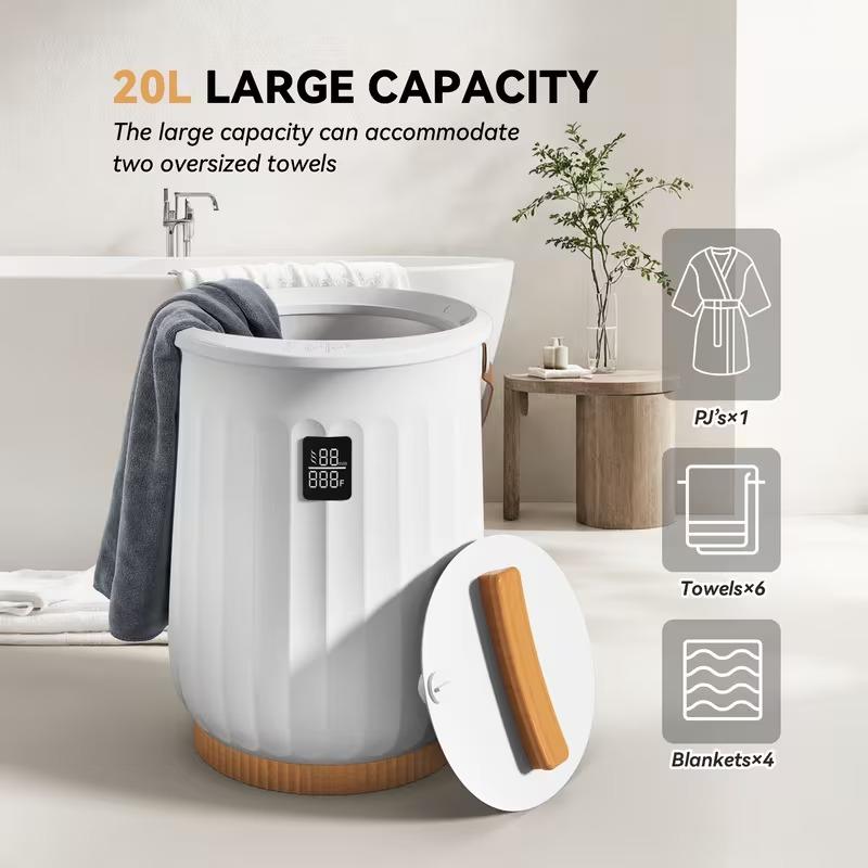 Deluxe Towel Bucket with 4 Modes & Self-Closing System - Instant Hot Water Suitable for Bathrooms, Spas, for or Commercial Use, Plug-and-Play, Ideal Gift for Festivals ( Plug, Voltage Compatible)