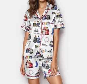 Heated Rivalry Inspired Pajama Set | Hockey Romance Sleepwear | Cute Satin PJs for Fans | Cozy Loungewear Gift | Booktok Pajamas