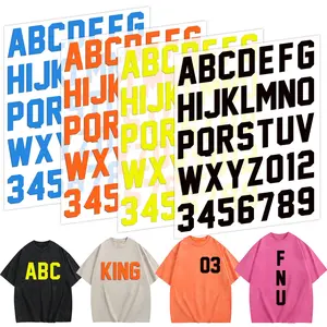 Thick Letter Heat Transfer Stickers for Clothing, Vinyl Iron-On Decals for T-Shirts Jeans Hoodies Bags, DIY Material Customizable Fashion Accessories