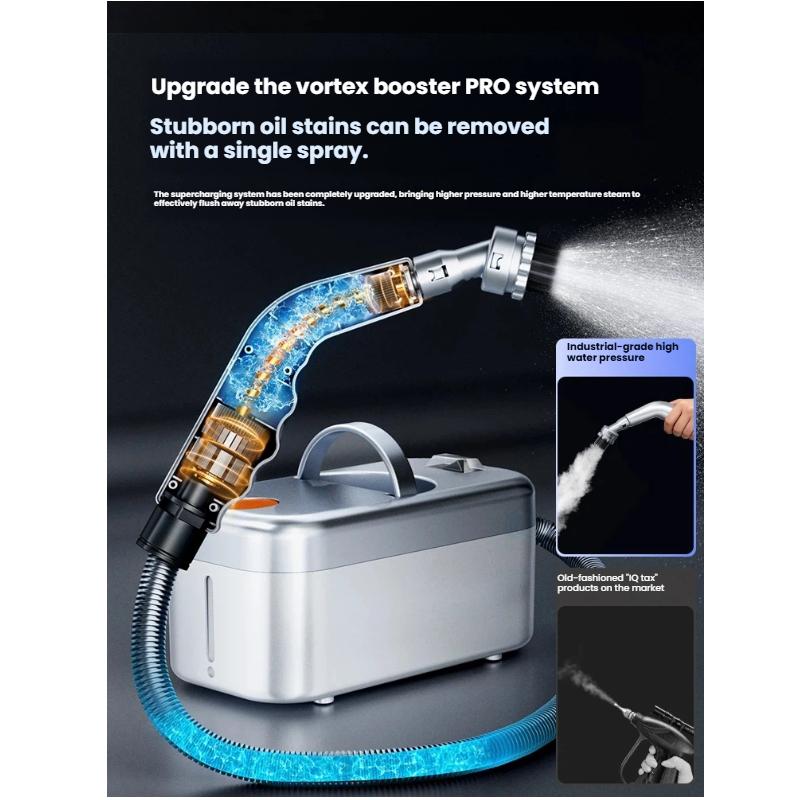 【Chemical-Free】Handheld Steam Cleaner, 10s Fast Heat Pressurized Steamer with 6 Accessories for Kitchen, Bathroom & Car