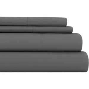 Double-Brushed Microfiber Queen Sheet 4 – Oeko-TEX Certified Ultra  Wrinkle-Free - 16" Deep Pocket - Easy Care Queen Size - Gray