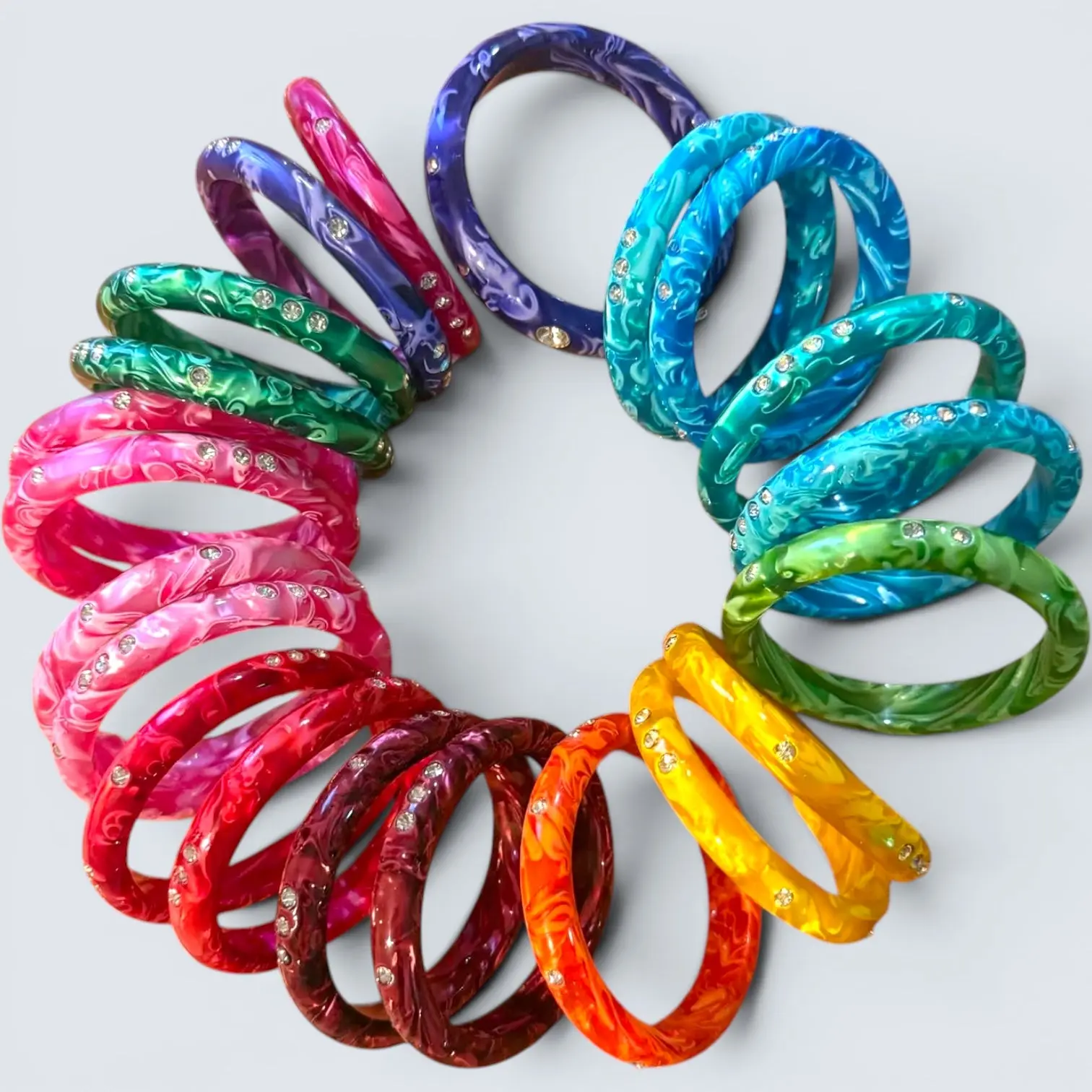 Multicolor Jelly Glass Bangle