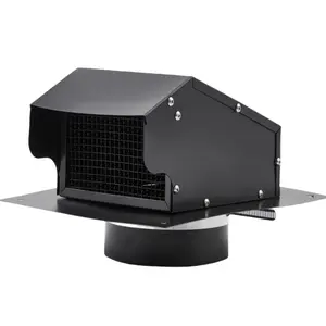 GARVEE Roof Vent Cap 6 Inch, Removable Roof Vent Cap, Galvanized Steel Roof Exhaust Vent, Outside Roof Vent Cover with Damper for House Kitchen Bathroom, Easy Installation, Black