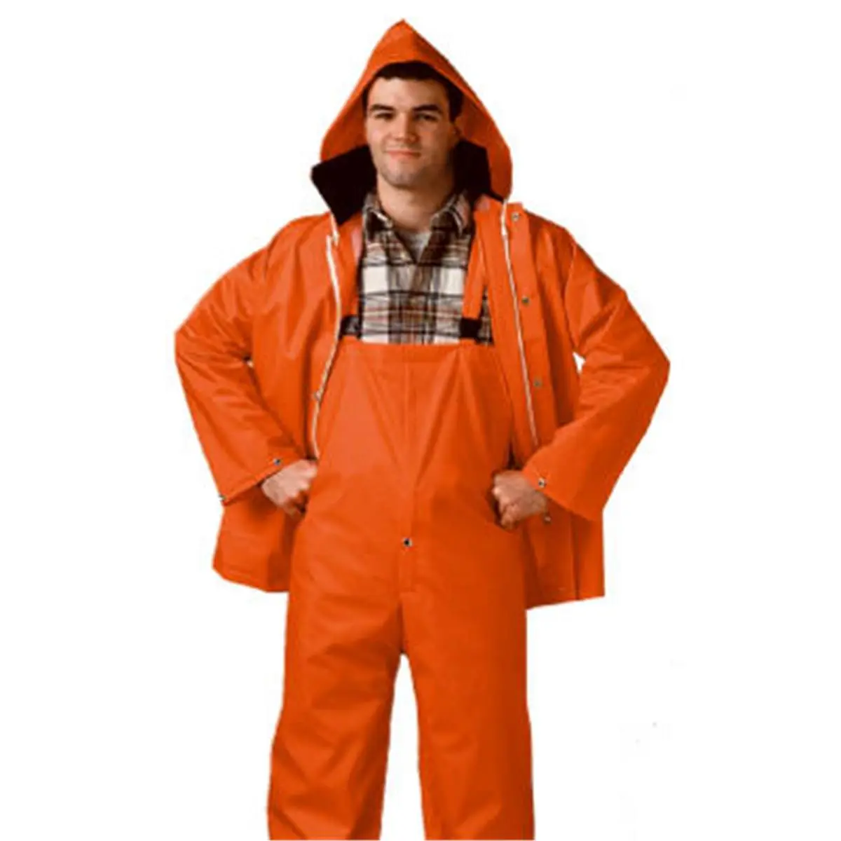 212 MAIN Tingley Rubber S63219.3X Hooded Rainsuit - 3XL, Blaze Orange, Modest Fashion Outerwear, Full-Body Rainproof Coat with Full Coverage for Rainy Days, Rainy Day