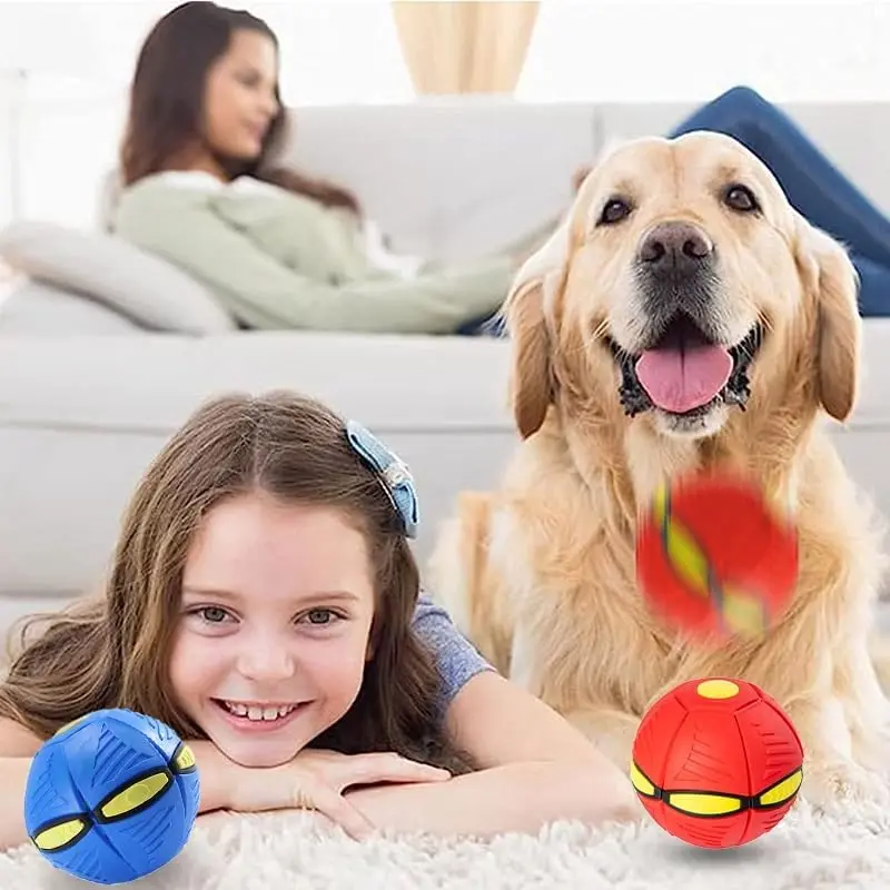 Magic UFO Ball Dog Toy - 5-in-1 Multi-Use Decompression Toy, Bouncing Ball, Frisbee, Basketball, Step Resistant, High Bounce, Long-Lasting Entertainment for Outdoor Activities
