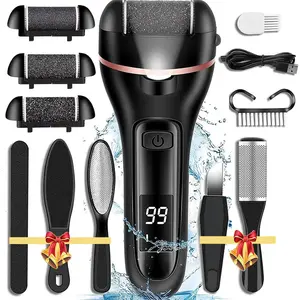 13 in 1 Electric Foot File, 1 Box Professional Pedicure Manicure Tool, Foot Care Kit with Nail Nippers, Foot Scrubber, Electric Feet File Pedi for Hard Cracked Dry Dead Skin
