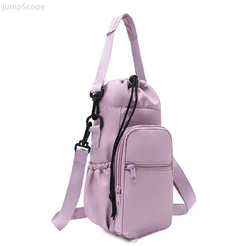Water Bottle Sling Bag, Lightweight Crossbody Handheld Drink Holder with Adjustable Detachable Strap and Drawstring for Travel, Everyday Crossbody Bag, Drink Carrier, Draw String Bag