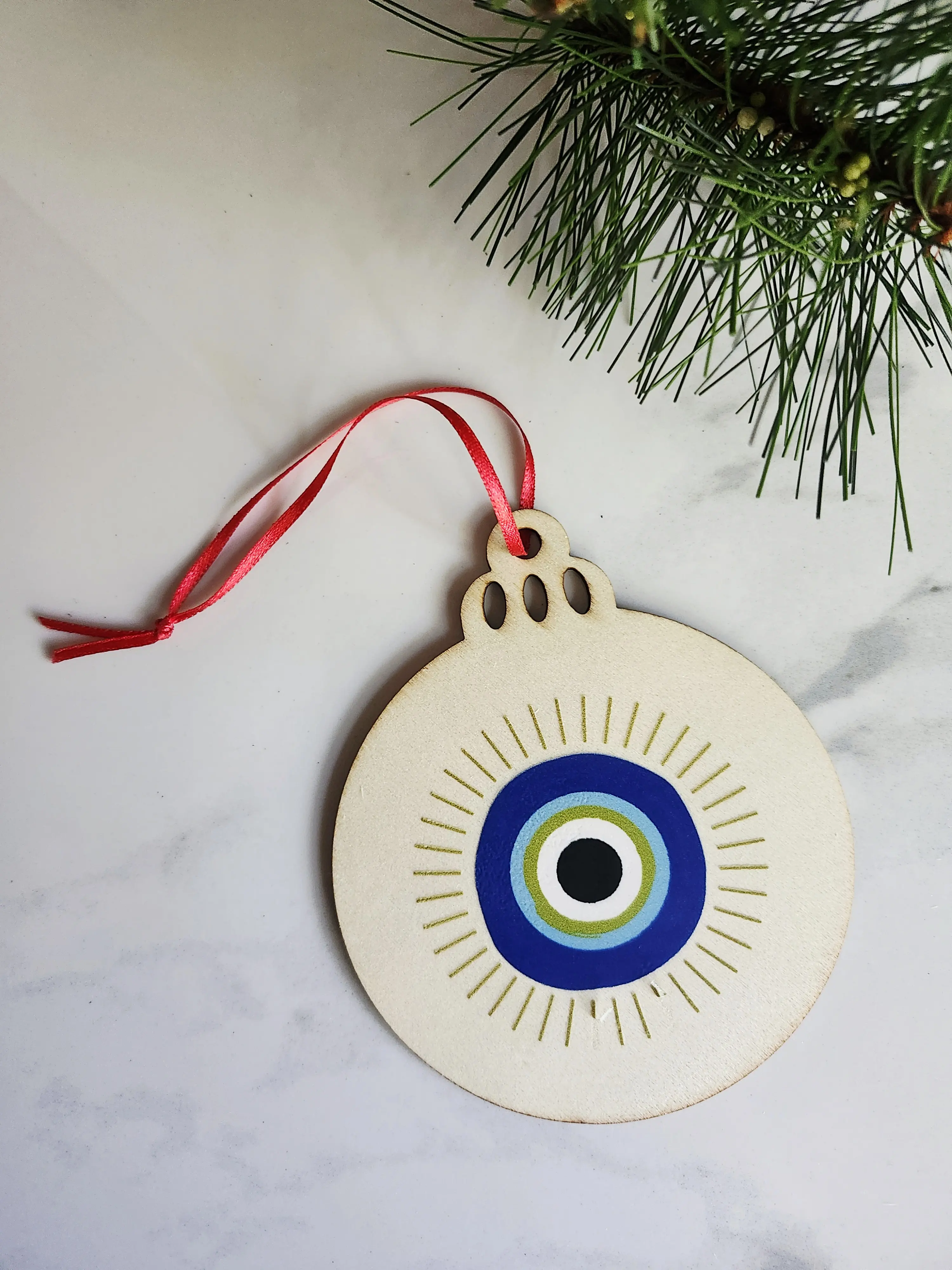Mal De Ojo Evil Eye Solstice Yule Ornament for Christmas and Holiday Decorations