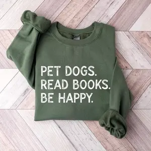 Dogs Reading Books Shirt, Cute Book Lover Graphic Sweatshirt, Dog Mom Gift