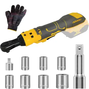 3/8" Cordless Ratchet Wrench Set, Dewalt 20V Battery Compatible (No Battery Included), Tools for Mechanics, with Gloves