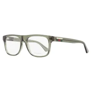 Gucci Flat Browline Eyeglasses GG1117O 003 Transparent Gray 56mm