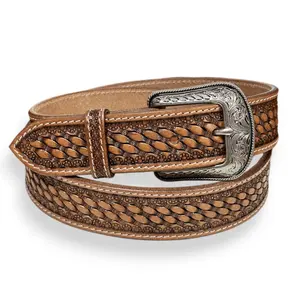 Y2K Western Vintage Style Belt Western Belt for Men Full Grain One Piece Leather Y2K Vintage Cowboy Belt Handmade 1.5” Wide Belt with Buckle Engraved Tooled