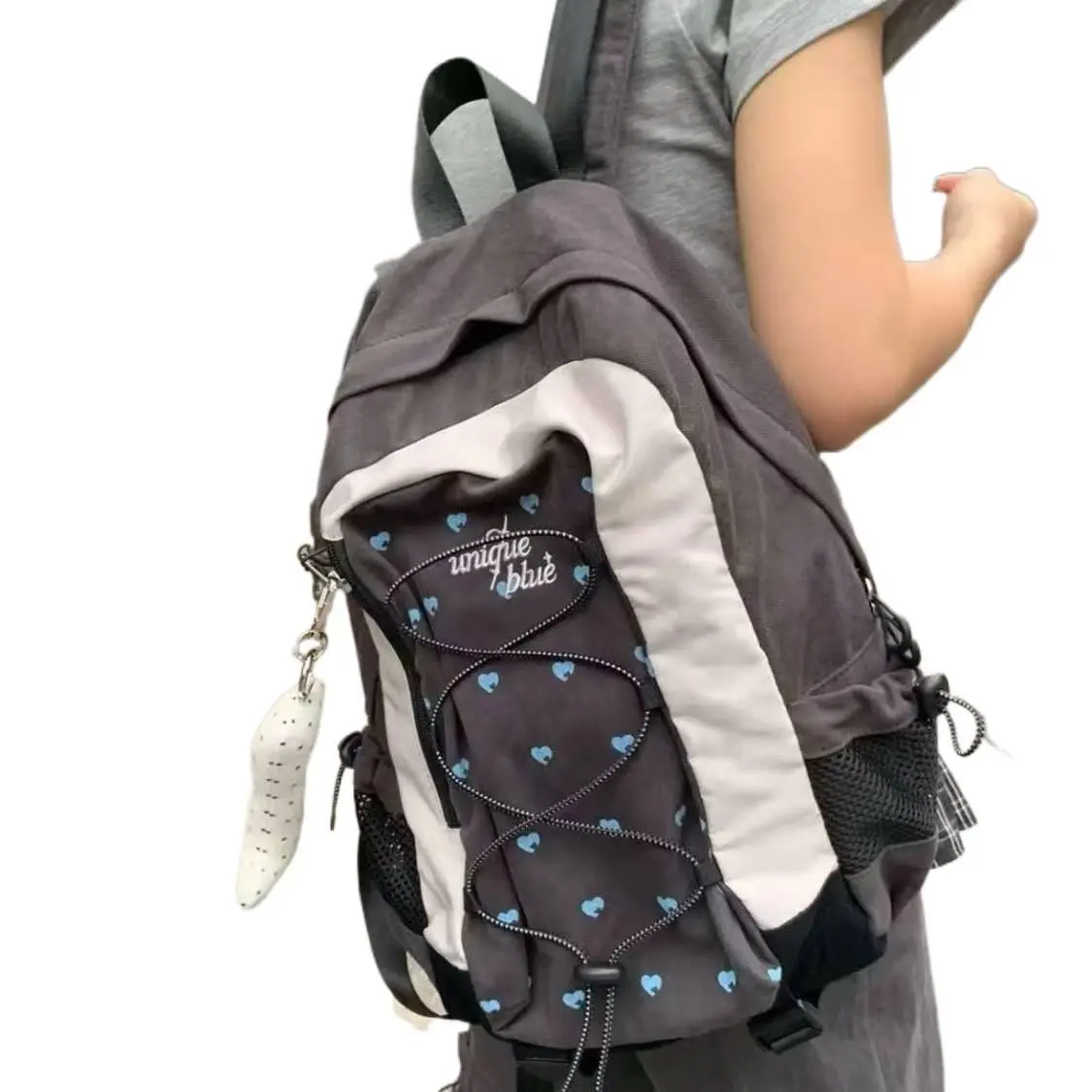Korean-style large-capacity fashionable heart-shaped backpack, school bag, commuter backpack