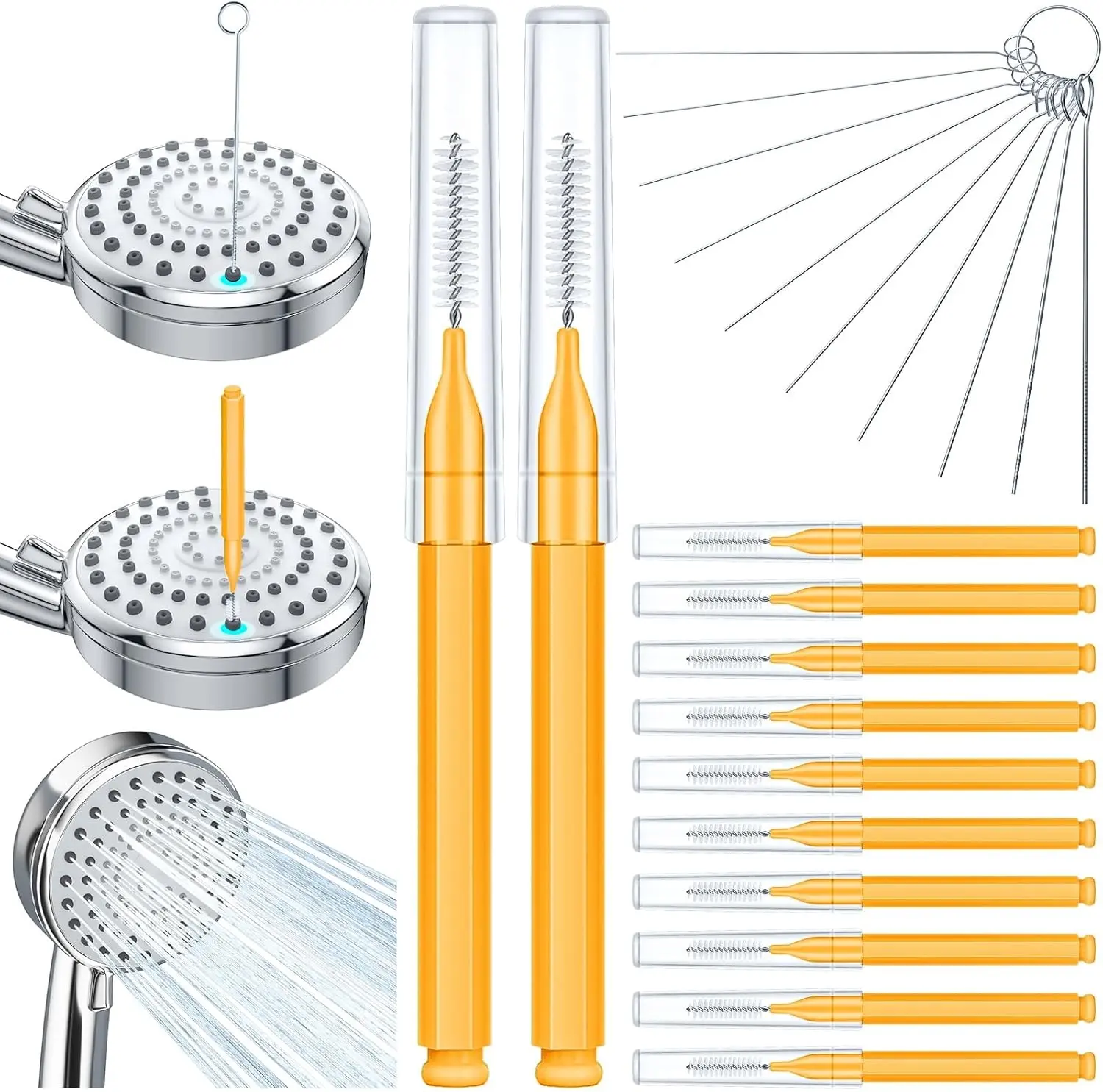 Multiplesize Shower Head Cleaner Tool, Shower Head Cleaning Brushes Small Hole, Showerhead Cleaner