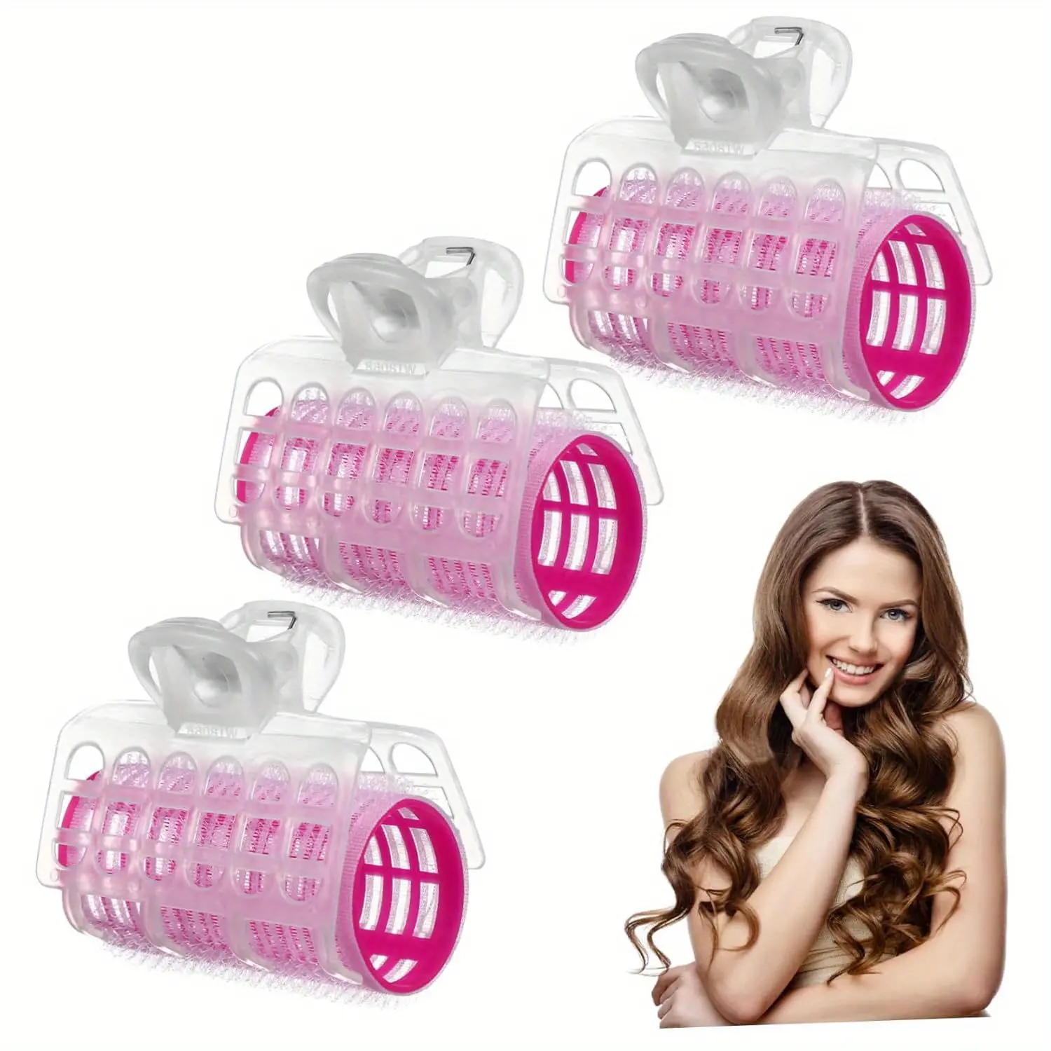 Plastic Hairdressing Curlers 3 Pack Salon Rollers Clips Women's Hair Rollers for Curly Hair Suitable Hair Styling Tools Heatless Styling Tool
