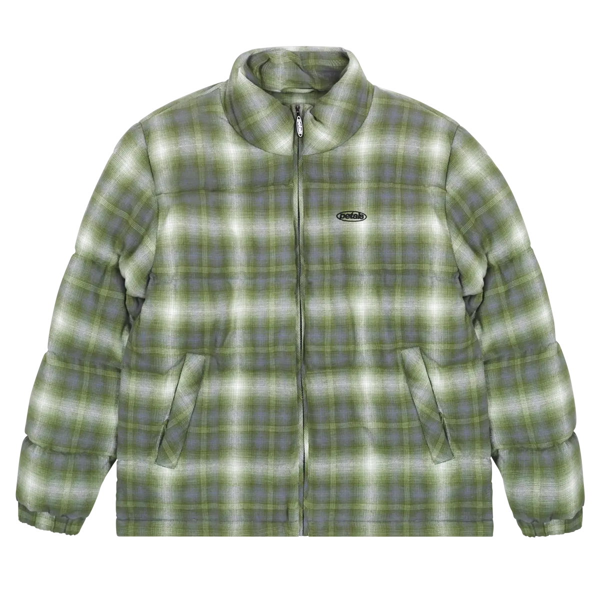 Petals and Peacocks Green Haze Puffer Jacket