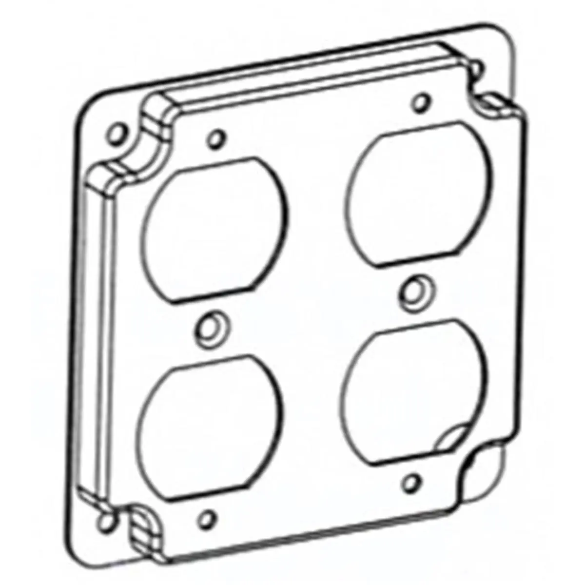 4 x 0.5 in. 4422 Raised Cover - 2-Duplex Receptacle