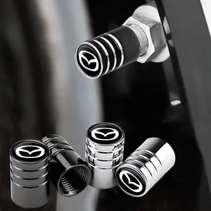 4Pcs Aluminum Alloy Logo Car Wheel Tire Valve Air Stem Cap Cover Auto Accessories Easy Installation Car Parts For Mazda 6 2 3 CX50 CX60 BT-50 CX5 CX30 MX-5 CX3 CX8 Atenza CX80 CX70 CX90 MX30 e-TPV CX9 CX7 Mazda 5 RX8
