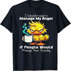 Men's Plus Size Cotton Oversized Graphic Tee with Angry Yellow Bird Design Perfect Valentine's Day Gift for Him Family Friends - Top