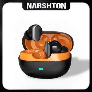 Narshton Y600 TWS Bluetooth 6.0 In-Ear Earbuds - Chargeable Wireless Headphones with Silicone Tips, Cable, Receiver, HD Calls, Long Battery Life, Game Mode, Non-Water Resistant