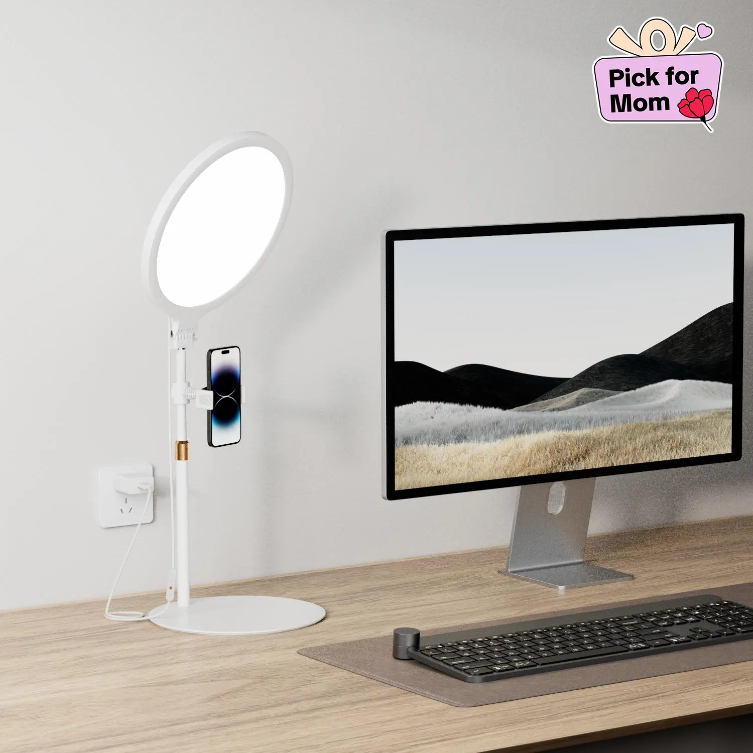 【BackToSchool】Weilisi Desk Ring Light with Stand - 10.5'' Desktop Ring Light with Phone Holder for Video Recording, Adjustable Desk Lighting for Webcam, Meetings, Live Stream, Home Office,back to school,back to school haul,sohochic