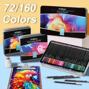 72/160 Watercolor Pencils Set, Luminous Premium Pigments, Vibrant Pigments for Mixing & Blending, Ideal for Beginners & Professionals, Tin Case Included, Colorful Creations