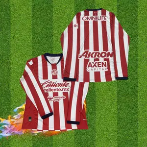 24 25 Chivas de Guadalajara Mexico LIGA MX Home Long Sleeve Soccer Jersey Fans Version Breathable