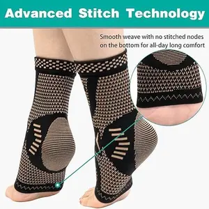 2PCS Copper Ankle Brace Adjustable Compression Sleeve (Pair)-Ankle Support Heel Brace for Achilles Tendonitis, Plantar Fasciitis-Eases Swelling and Sprained Ankle, Copper Infused, Pair Set tiktokshopspringglowup
