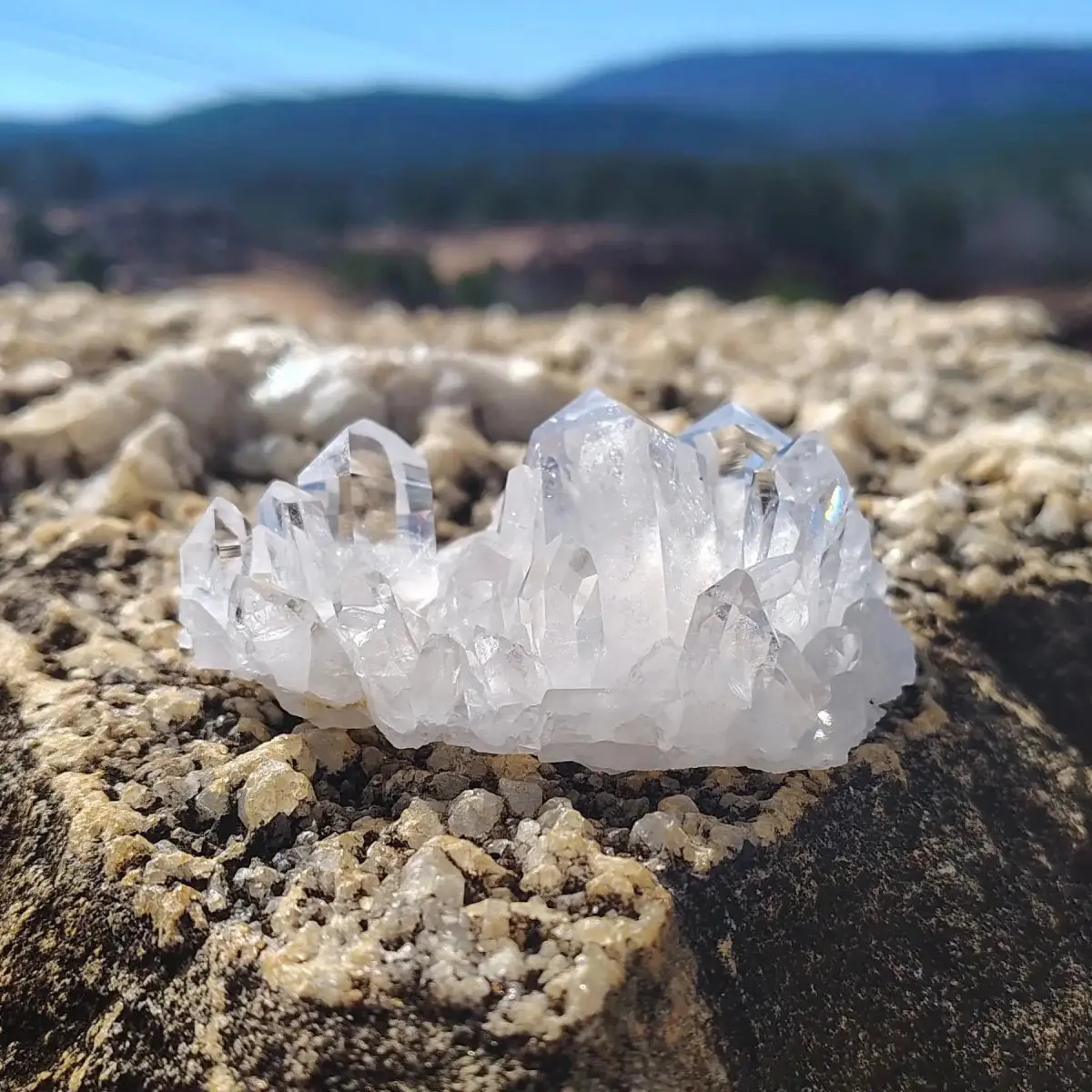 Small Water Clear Quartz Cluster Multiple Clear Points
