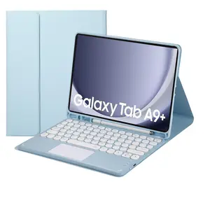 Touch Keyboard Case for Samsung Galaxy Tab A9+ Plus 11'' (SM-X210/X216/X218), with Pencil Holder - Magnetically Detachable Touch Bluetooth Keyboard