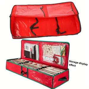 1pc gift packaging storage bag, Christmas wrapping paper storage bag, practical pocket with party accessories, can hold 24 rolls of wrapping paper, large capacity storage bag, Gift Wrap Storage, Storage Carrying Bag