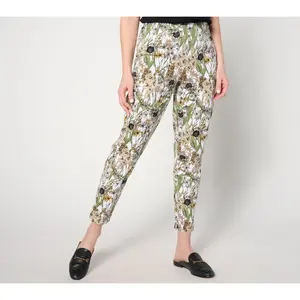 Isaac Mizrahi Live! Regular Printed 24/7 Stretch Tapered Ankle Pants