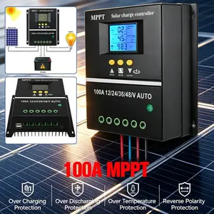 100A MPPT Solar Controller 4000W 12V-48V Auto Battery Regulator USB Output Efficient PV Power Charger