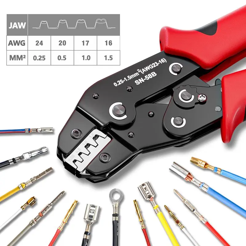Ratcheting Crimping Tool Set For Dupont JST MOLEX Open Barrel,Dupont Molex JST TE Terminals & EPC PCIE SATA Pins SN-58B Hand Tools, DIY Tools, Hardware Work Accessories